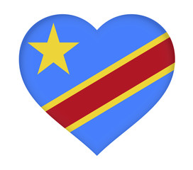 Flag of Congo shaped like a Heart