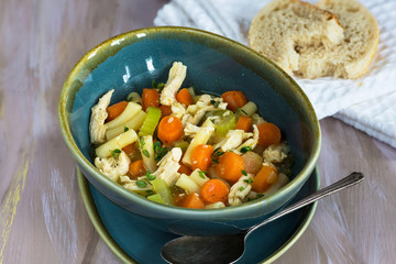 Chicken and macaroni soup