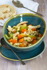 Chicken and macaroni soup