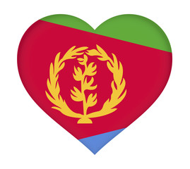 Obraz premium Flag of Eritrea shaped like a Heart