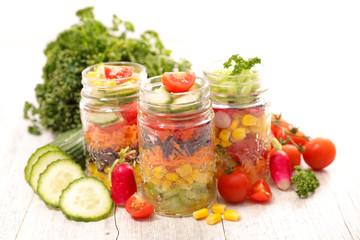 vegetarian salad in jar