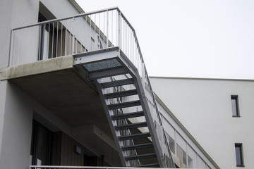 Metal stairs outside the building