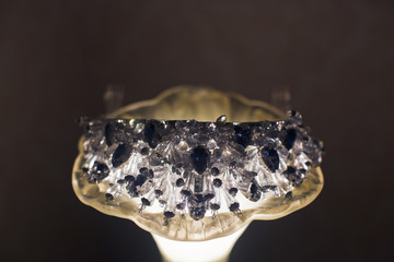 Diadem made of white and blue precious stones