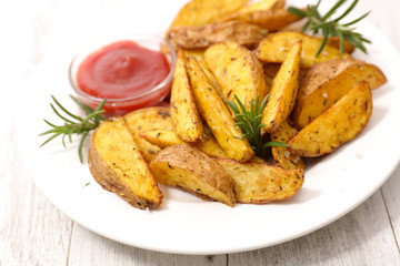grilled potato and herbs