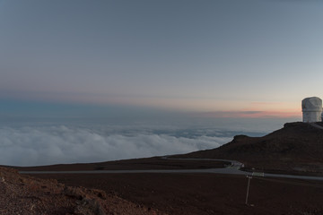 Haleakala Observatory at sunset, Maui
