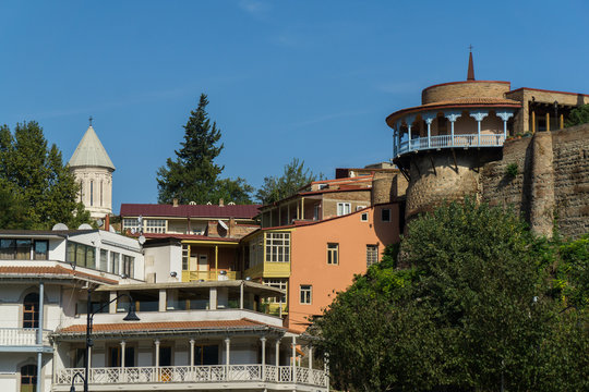 Salient buildings on the Europe square in Tbilisi, Georgia