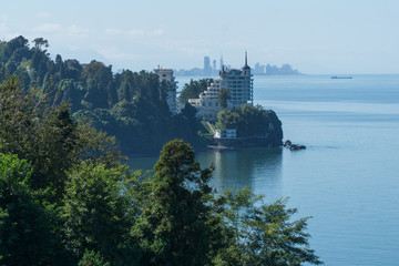 Naklejka premium The sea view from the Botanical Gardens in Batumi, Georgia.