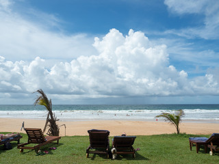 Naklejka na ściany i meble the tropical beach near hotel
