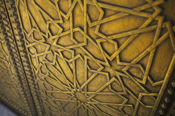 Detail of the artisan door of the royal palace in Fez, Morocco.