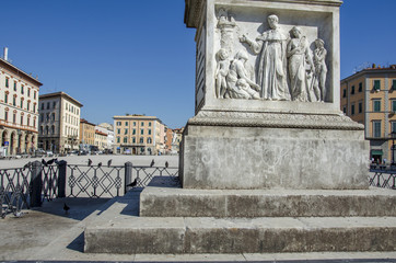 Fototapeta na wymiar Livorno piazza della Repubblica.