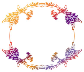 Beautiful gradient frame. Color silhouette frame for advertisements, wedding and other invitations or greeting cards. Raster clip art.