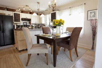 Dining table in traditional kitchen