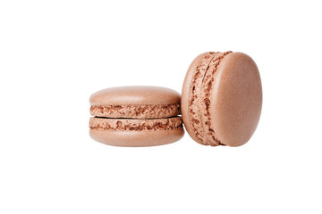 chocolate brown macaron isolated