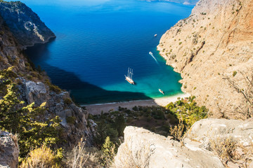 Butterfly valley sea view and boat Oludeniz,Turkey