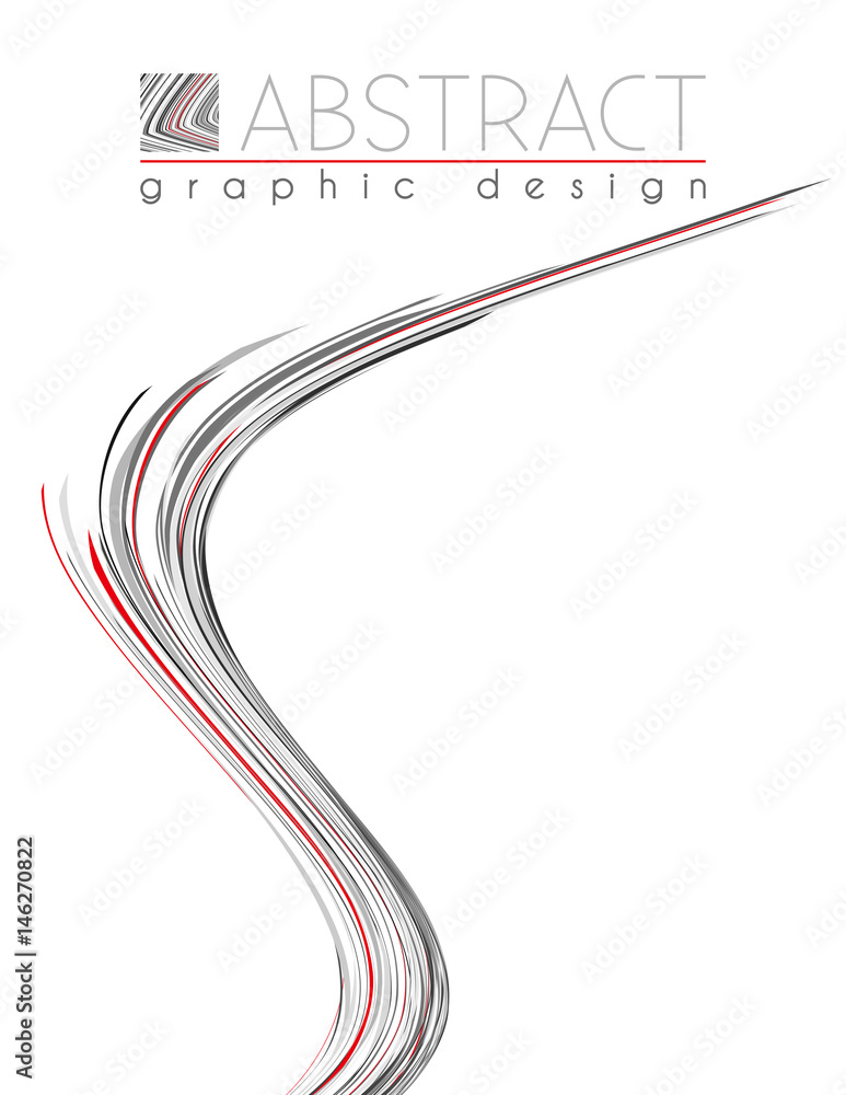 Poster Idea. Abstract vertical template of page with black, red and gray strips. Vector graphic design layout