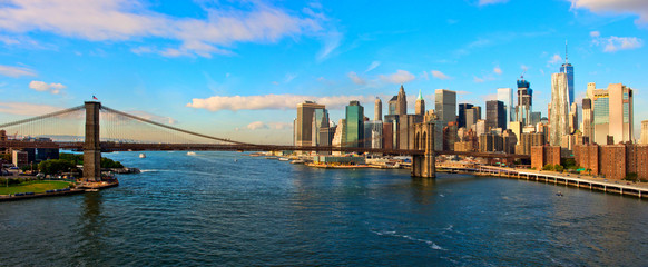 Brooklyn Bridge and Cityscape of New York