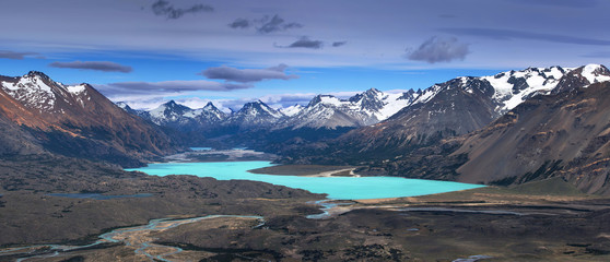 View from Mount Leon to lake Belgrano, Perito Moreno National Park, Patagonia, Argentina