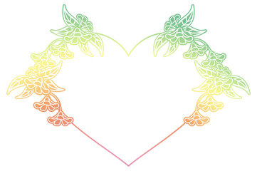 Heart shaped frame with gradient fill. Raster clip art.