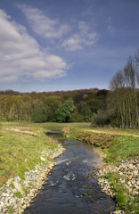 Fototapeta na wymiar The river Geleenbeek near Heisterbrug