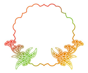 Beautiful gradient frame. Color silhouette frame for advertisements, wedding and other invitations or greeting cards. Raster clip art.