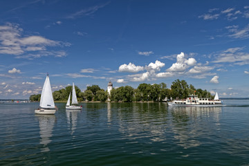 Leisure, sport and recreation on beautiful Lake Chiemsee in Bavaria – Germany