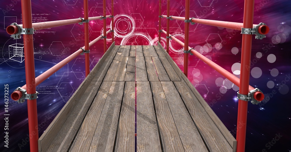 Poster space interface with 3d scaffolding