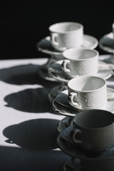 Obraz na płótnie Canvas Cups of ceramics grouped.