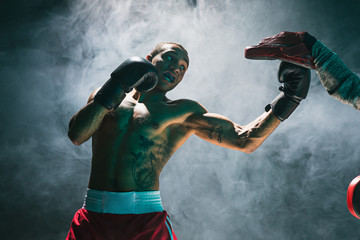 Afro american male boxer.