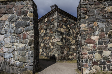 Some intresting views on walls, passages and forts of the fortress Suomenlinna (Sveaborg), Helsinki, Finland