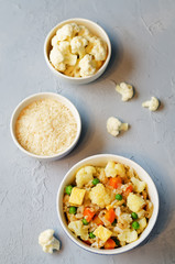 Cauliflower green peas rice