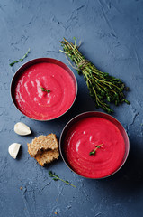 Potato Beet soup with Thyme