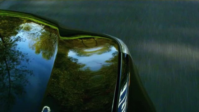 Man Driving His Black Car down the forest road, Inside And Outside - 6