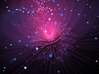 Obraz premium Shine Flower Background with Bokeh Effect - Fractal Art 