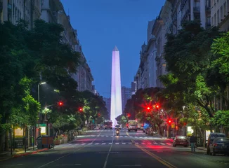 Poster Nacht uitzicht op het centrum van Buenos Aires, Argentinië © sunsinger