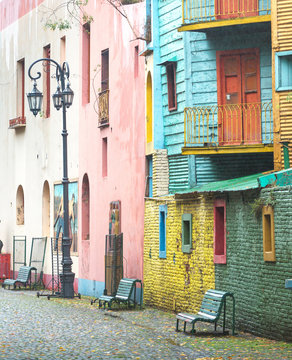 Colorful Caminito street in the La Boca, Buenos Aires, Argentina