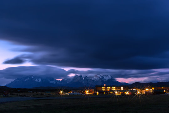 Night view of Torres del Paine national park, Patagonia, Chile