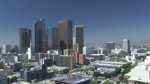Views of downtown Los Angeles city, cityscape and traffic, California - 2