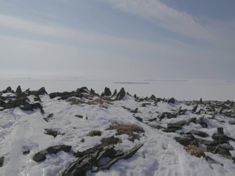 Landscape shots of the snowy tundra, North of Russia