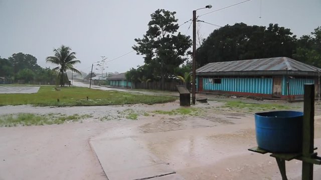 Tropical rain in the village, Peru - 2
