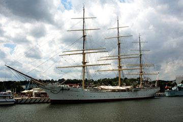 Sailing Ship Dar Pomorza (Gift of Pomerania) in Gdynia harbor, Poland