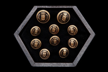 cufflinks on dark boxConcept of men's look