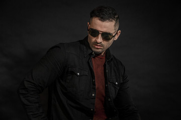 Fototapeta premium Good looking Male model in Studio