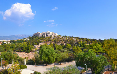 Fototapeta na wymiar Acropolis view as seen from Thissio Athens Greece