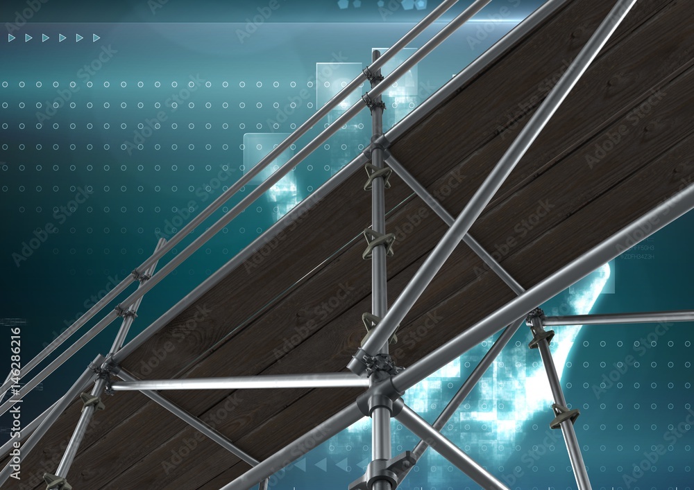 Poster digital interface with 3d scaffolding
