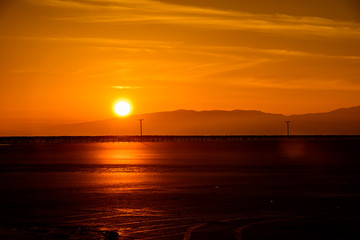 Sunset over Utah salt flats