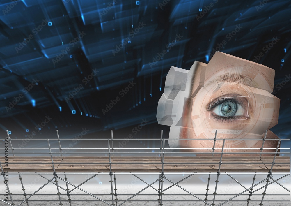 Poster eye structure with 3d scaffolding