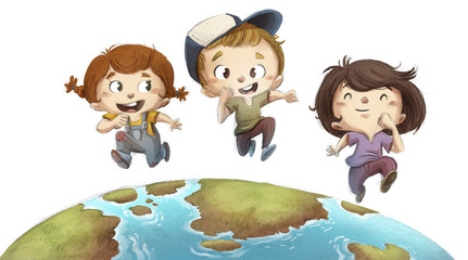 niños corriendo por el mundo © cirodelia