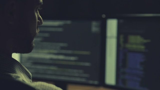 Professional hacker committing identity theft