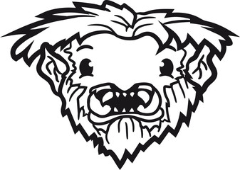 gesicht kopf werwolf böse monster wolf pinguin jagen horror halloween küken süß niedlich klein baby kind ente vogel comic cartoon