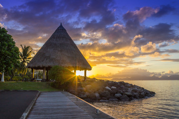 sunset in papeete